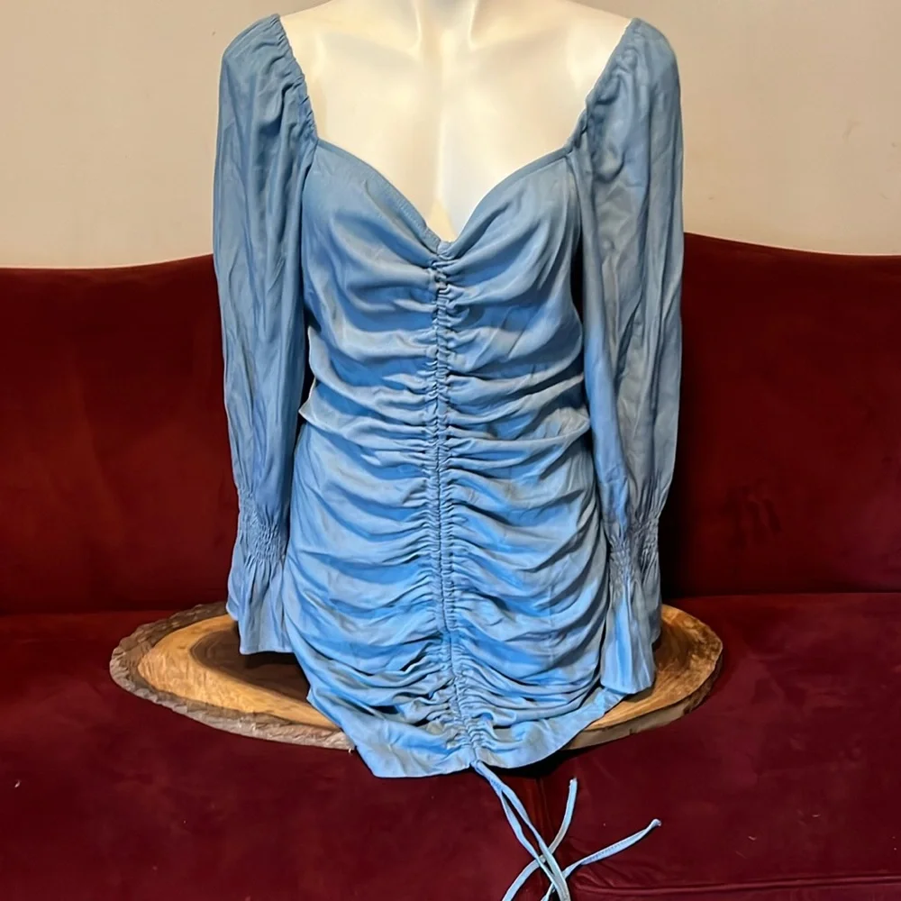 Drawstring Ruched Bodycon Mini Dress - Picture 2 of 9